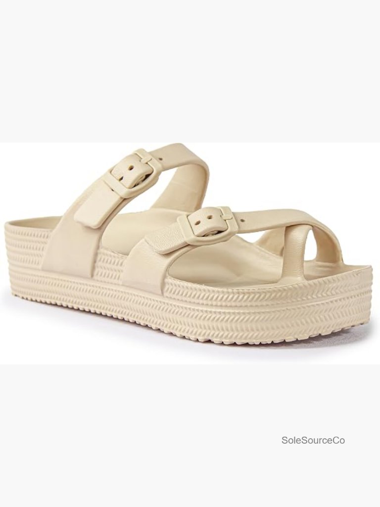 Women's Arch Support Sandals - Adjustable Chunky Platform Slide - Lightweight